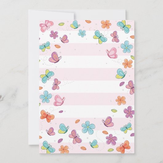 Invitation à l'anniversaire des papillons (Dos)