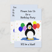Invitation à l'anniversaire des pingouins et des b (Devant / Derrière)