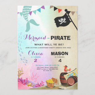 Invitation à l'anniversaire des Pirates ou des Sir