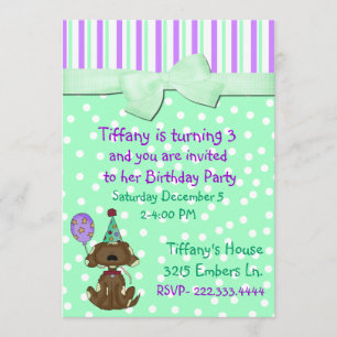 Invitation à l'anniversaire des Pois et des chiots