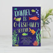 Invitation à l'anniversaire des poissons colorés (Debout devant)