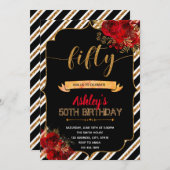 Invitation à l'anniversaire des roses rouges (Devant / Derrière)