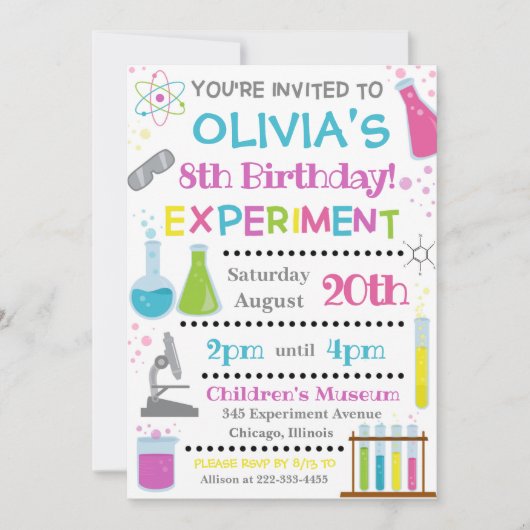 Invitation à l'anniversaire des sciences | Invitat (Devant)