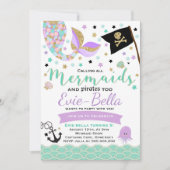 Invitation À L'Anniversaire Des Sirènes Et Des Pir (Devant)