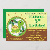 invitation à l'anniversaire des tortues mignonnes (Devant / Derrière)