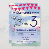 Invitation à l'anniversaire d'oie bête (Devant / Derrière)