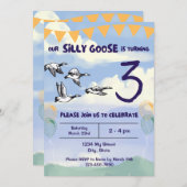 Invitation à l'anniversaire d'oie bête (Devant / Derrière)