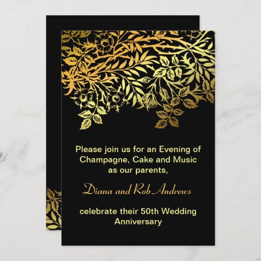 invitation à l'anniversaire d'or (Devant / Derrière)