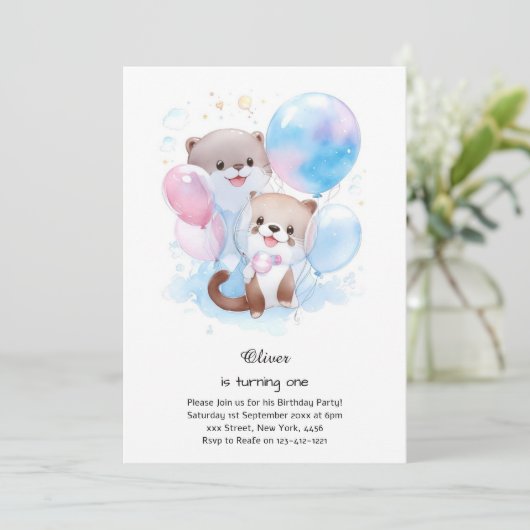 Invitation à l'anniversaire d'Otter (Debout devant)