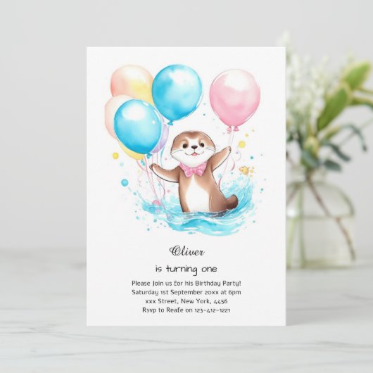 Invitation à l'anniversaire d'Otter (Debout devant)