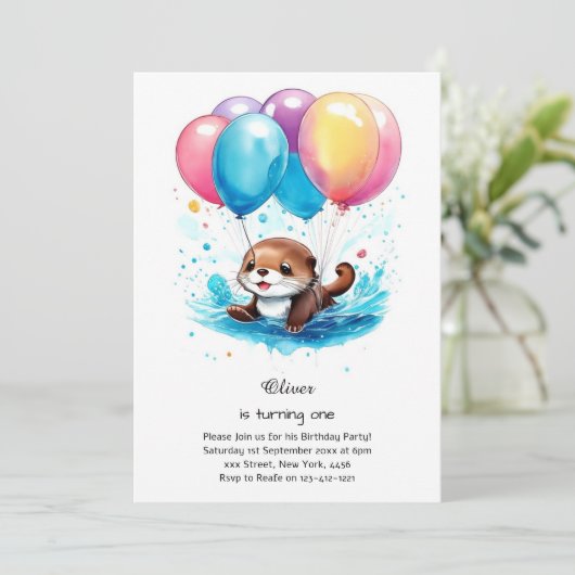Invitation à l'anniversaire d'Otter (Debout devant)
