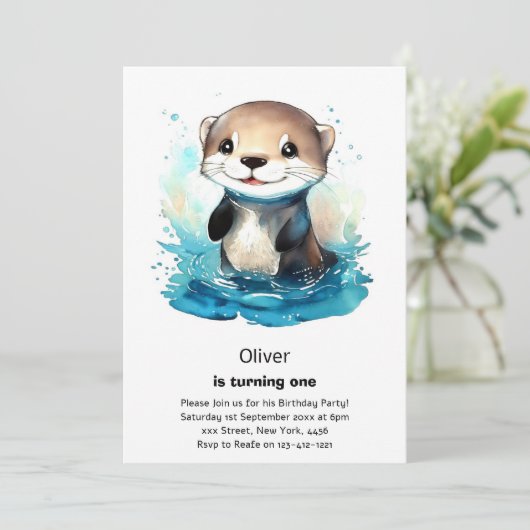 Invitation à l'anniversaire d'Otter (Debout devant)