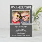 Invitation à l'anniversaire double | Invitation co (Debout devant)