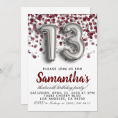  Invitation à l'anniversaire du 13e anniversaire (Devant / Derrière)