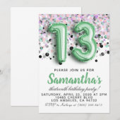  Invitation à l'anniversaire du 13e anniversaire (Devant / Derrière)