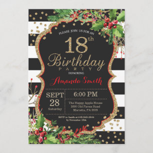 Invitation à l'anniversaire du 18e anniversaire. N