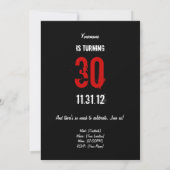 Invitation à l'anniversaire du 30e anniversaire -  (Dos)