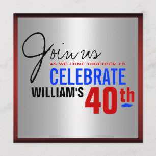 Invitation à l'anniversaire du 40e anniversaire -