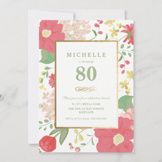 Invitation à l'anniversaire du 80e anniversaire -  (Devant)