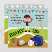 Invitation à l'anniversaire du bal de baseball des (Devant / Derrière)