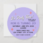 Invitation à l'anniversaire du bal Disco Party (Dos)