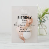 Invitation à l'anniversaire du ballon (Debout devant)