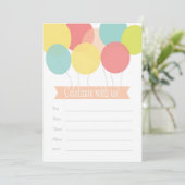 Invitation à l'anniversaire du ballon (Debout devant)