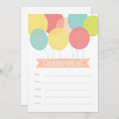 Invitation à l'anniversaire du ballon (Devant / Derrière)