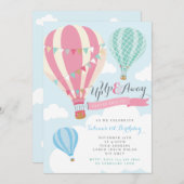 Invitation à l'anniversaire du ballon à air chaud (Devant / Derrière)