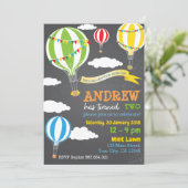 Invitation à l'anniversaire du ballon à air chaud (Debout devant)