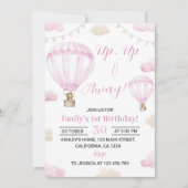 Invitation à l'anniversaire du ballon à ciel ouver (Devant)