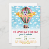 Invitation à l'anniversaire du ballon aérien (Devant / Derrière)