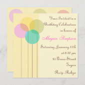 Invitation à l'anniversaire du ballon jaune (Devant / Derrière)