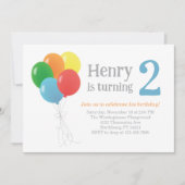 Invitation à l'anniversaire du ballon pour une fêt (Devant)