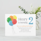 Invitation à l'anniversaire du ballon pour une fêt (Debout devant)