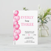 Invitation à l'anniversaire du ballon rose (Debout devant)