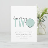 Invitation à l'anniversaire du ballons minimaliste (Debout devant)