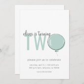 Invitation à l'anniversaire du ballons minimaliste (Devant / Derrière)