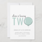 Invitation à l'anniversaire du ballons minimaliste (Devant)