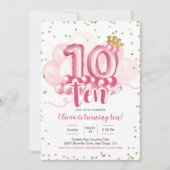 Invitation à l'anniversaire du ballons rose de la  (Devant)