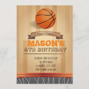 Invitations Faire Part Cartes Anniversaire Basket Ball Zazzle Be