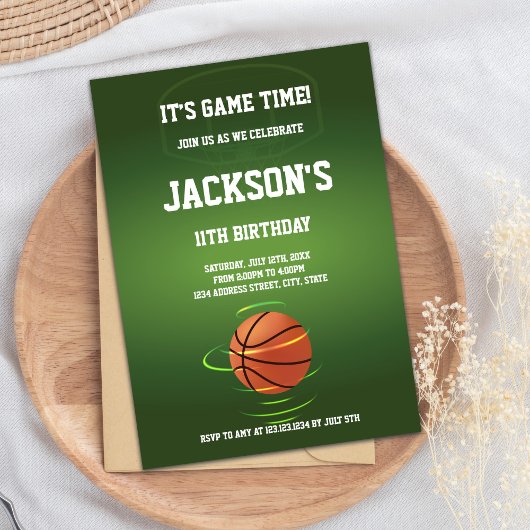 Invitation à l'anniversaire du basket-ball vert