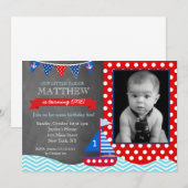 Invitation à l'anniversaire du bateau à voile naut (Devant / Derrière)