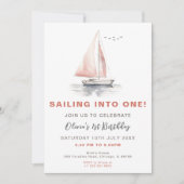 Invitation à l'anniversaire du bateau à voile - ro (Devant)