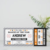 Invitation à l'anniversaire du billet de base-ball (Debout devant)