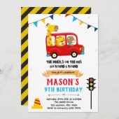 Invitation à l'anniversaire du bus animal (Devant / Derrière)