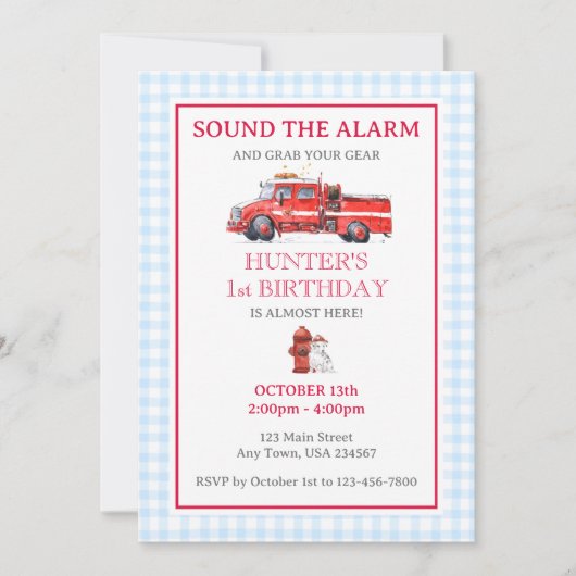 Invitation à l'anniversaire du camion-feu (Devant)