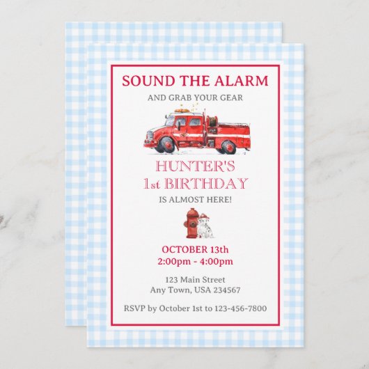 Invitation à l'anniversaire du camion-feu (Devant / Derrière)