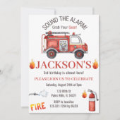 Invitation à l'anniversaire du camion-feu Invitati (Devant)