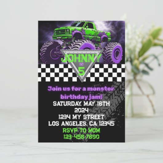 Invitation à l'anniversaire du Camion Monster (Debout devant)